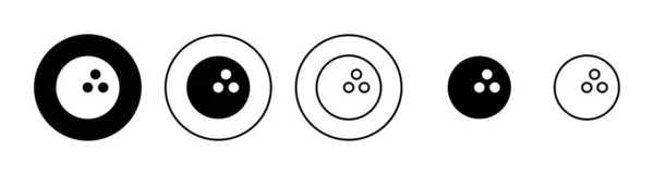 Набір Іконок Боулінгу Боулінгу Знак Штифта Символ — стоковий вектор