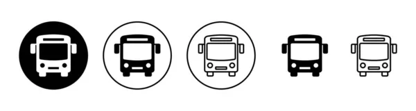 Ícones Ônibus Configurados Sinal Ônibus Símbolo — Vetor de Stock