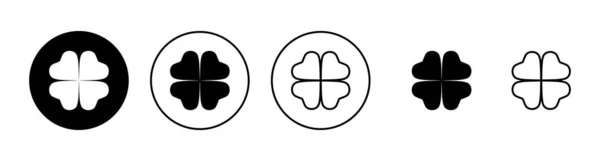 Ikony Koniczyny Ustawione Znak Koniczyny Symbol Czterolistna Ikona Koniczyny — Wektor stockowy