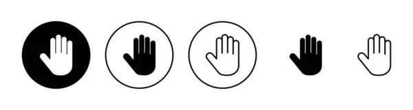 Ícones Mão Configurados Sinal Mão Símbolo Palma — Vetor de Stock