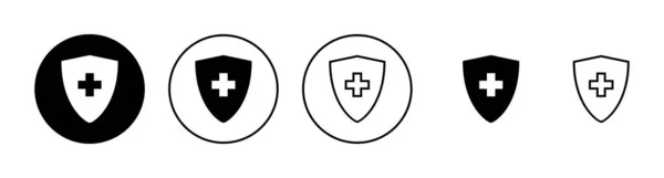 Ikony Zdravotního Pojištění Nastaveny Značka Symbol Dokladu Zdravotním Pojištění — Stockový vektor