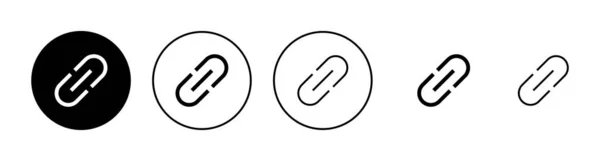 Verknüpfungssymbole Gesetzt Hyperlink Kettenzeichen Und Symbol — Stockvektor