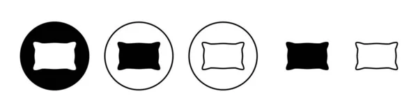 Kissen Ikonen Set Vorhanden Kissen Zeichen Und Symbol Bequemes Flauschiges — Stockvektor