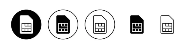 Ikony Kart Sim Ustawione Podwójny Znak Karty Sim Symbol — Wektor stockowy