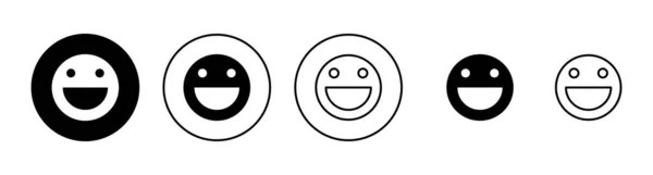 笑顔のアイコンセット 笑顔の感情アイコン フィードバックのサインと記号 — ストックベクタ