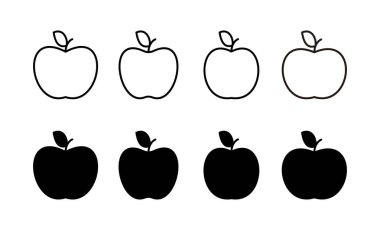 Web ve mobil uygulama için Apple simgesi vektörü. Web tasarımı için elma işareti ve semboller.