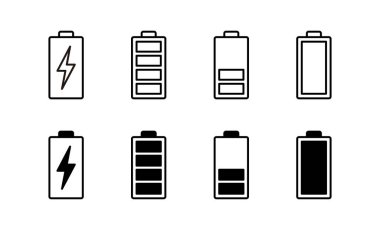 Battery icon vector for web and mobile app. battery charging sign and symbol. battery charge level