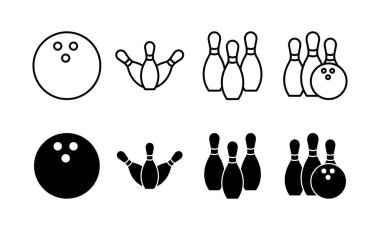 Bowling icon vector for web and mobile app. bowling ball and pin sign and symbol.