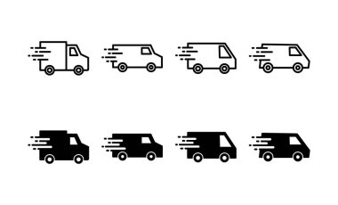 Delivery truck icon vector for web and mobile app. Delivery truck sign and symbol. Shipping fast delivery icon