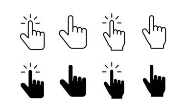 Hand cursor icon vector for web and mobile app. cursor sign and symbol. hand cursor icon clik