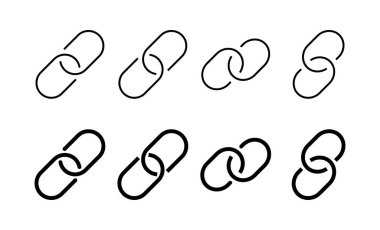 Web ve mobil uygulama için bağlantı simgesi vektörü. Hiper bağlantı zinciri işareti ve sembolü