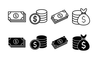 Web ve mobil uygulama için para simgesi vektörü. Para işareti ve sembol