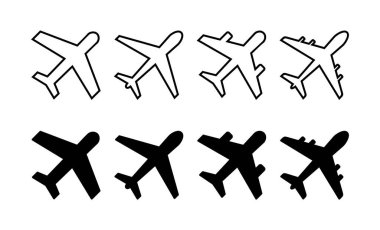 Web ve mobil uygulama için düzlem simgesi vektörü. Uçak işareti ve sembol. Uçuş taşıma sembolü. Seyahat işareti. uçak.