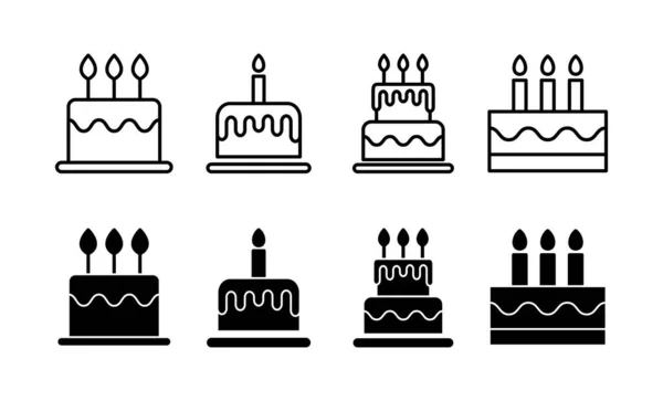 Cake Icon Vector Web Mobile App Cake Sign Symbol Birthday — 스톡 벡터