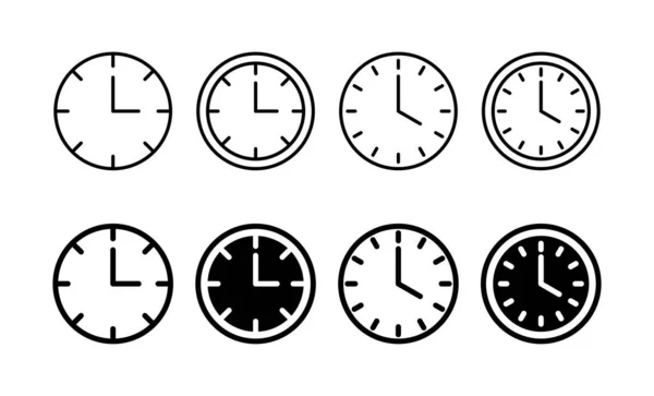 Clock Icon Vector Web Mobile App Time Sign Symbol Watch — ストックベクタ