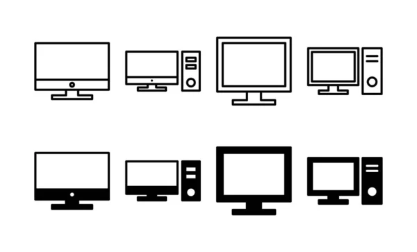 Computer Icon Vector Web Mobile App Computer Monitor Sign Symbol — Stockový vektor