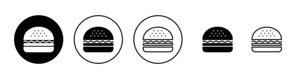 Набір Піктограм Бургерів Знак Бургер Символ Гамбургер — стоковий вектор
