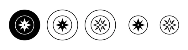 Kompasové Ikony Nastaveny Symbol Symbol Ikony Šipky — Stockový vektor