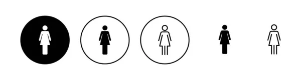Набор Женских Икон Знак Женщины Символ — стоковый вектор