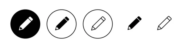 Ensemble Icônes Crayon Signe Symbole Stylo Modifier Vecteur Icône — Image vectorielle