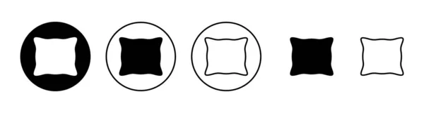 Conjunto Ícones Travesseiro Sinal Almofada Símbolo Travesseiro Macio Confortável —  Vetores de Stock
