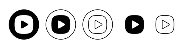 Juego Iconos Establecidos Botón Reproducción Signo Símbolo — Archivo Imágenes Vectoriales
