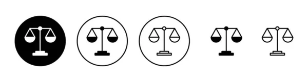 刻度图标设置 法律尺度图标 司法标志和标志 — 图库矢量图片