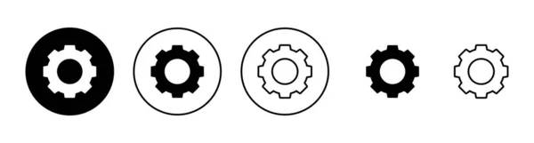 Setting Icons Set Cog Settings Sign Symbol Gear Sign — Stock Vector