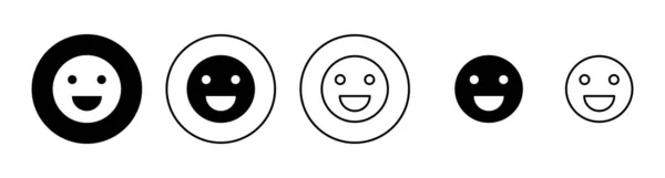 Zâmbet Icoane Set Zâmbet Emoticon Icon Semnul Feedback Simbolul — Vector de stoc