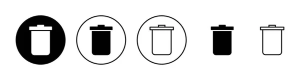 Trash Icons Set Trash Can Icon Delete Sign Symbol — Stock Vector