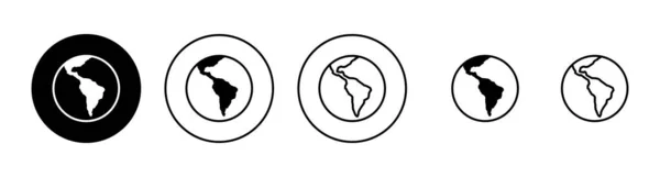 Wereldkaart Klaar Tekens Symbolen Van Wereldkaarten Globe Pictogram — Stockvector