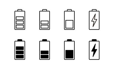 Battery icon vector for web and mobile app. battery charging sign and symbol. battery charge level