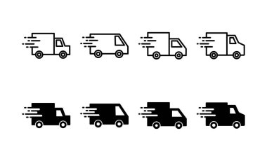 Delivery truck icon vector for web and mobile app. Delivery truck sign and symbol. Shipping fast delivery icon