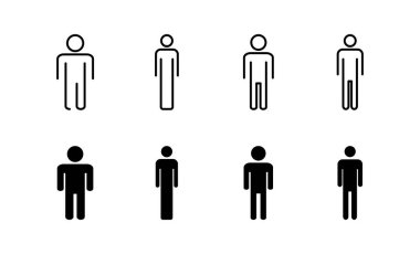 Web ve mobil uygulama için insan simgesi vektörü. Erkek işareti ve sembol. insan sembolü