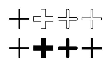 Artı web ve mobil uygulama için simge vektörü. Artı işareti ve sembol ekle