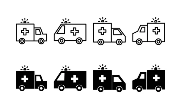 Ambulance Icon Vector Web Mobile App Ambulance Truck Sign Symbol - Stok Vektor
