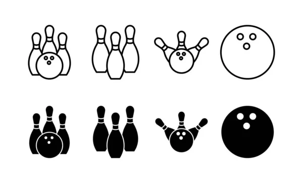 Bowling Icon Vector Web Mobile App Bowling Ball Pin Sign — Image vectorielle
