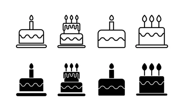 Cake Icon Vector Web Mobile App Cake Sign Symbol Birthday — 스톡 벡터