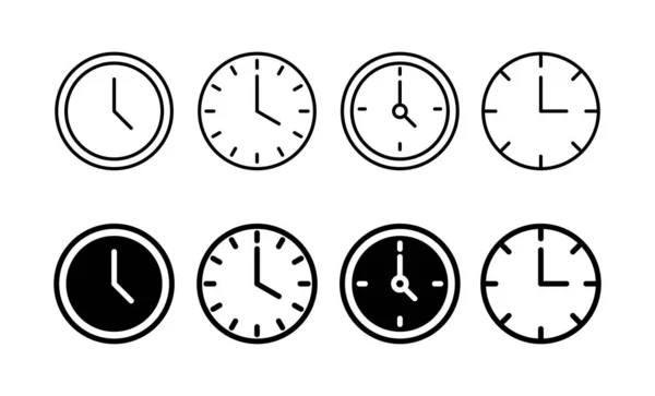 Clock Icon Vector Web Mobile App Time Sign Symbol Watch —  Vetores de Stock