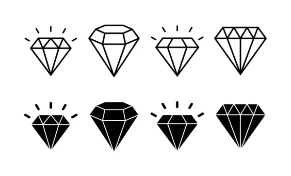 Diamond Icon Vector Web Mobile App Diamond Gems Sign Symbol — Archivo Imágenes Vectoriales