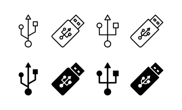 Vecteur Icônes Usb Pour Application Web Mobile Signe Symbole Disque — Image vectorielle