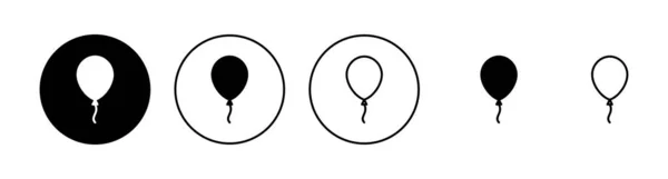 Ensemble Icônes Ballon Panneau Symbole Ballon Partie — Image vectorielle