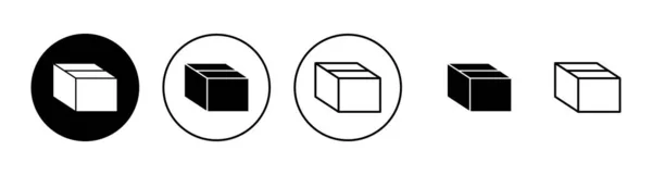 Ikony Krabic Nastaveny Symbol Značka Krabice Balíček Balíček — Stockový vektor
