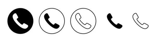 Hívás Ikonok Beállítva Telefon Jel Szimbólum Telefon Ikon Lépjen Kapcsolatba — Stock Vector