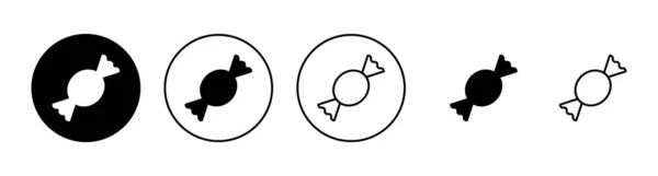 Set Icone Caramelle Segno Caramella Simbolo — Vettoriale Stock