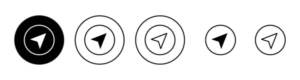 Набор Значков Компаса Знак Символ Стрелки Компаса — стоковый вектор