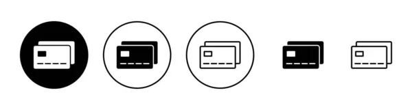 Icônes Carte Crédit Réglées Signe Symbole Paiement Par Carte Crédit — Image vectorielle