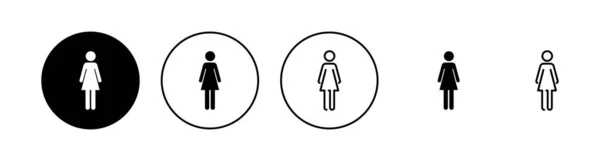 Набор Женских Икон Знак Женщины Символ — стоковый вектор