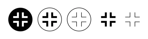 Conjunto Iconos Pantalla Completa Expanda Signo Símbolo Pantalla Completa Flechas — Archivo Imágenes Vectoriales