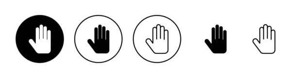Ensemble Icônes Main Signe Symbole Main Palmier — Image vectorielle